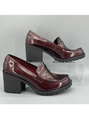 NEW Sun + Stone Women’s Maycee Lug Sole Loafers Wine Size 9.5M
